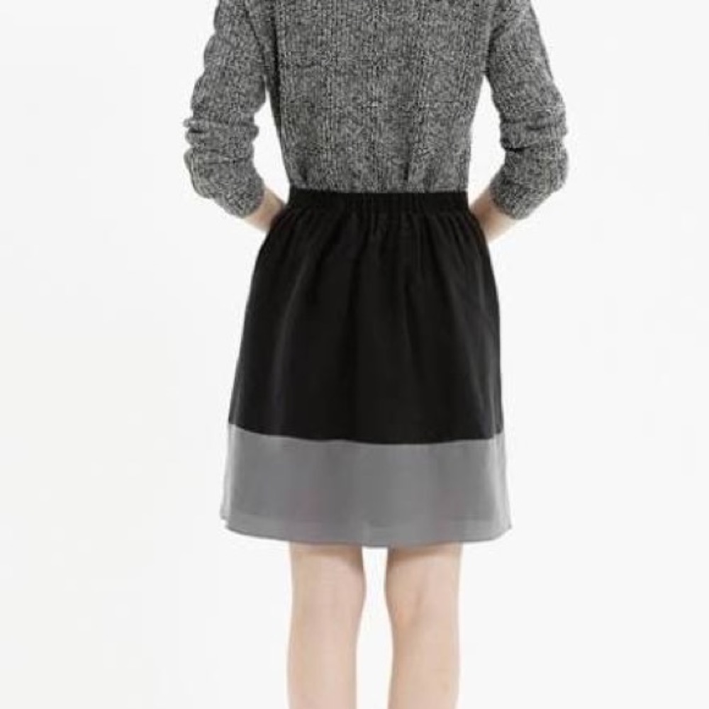 Madewell Silk Colorblock Premiere Skirt